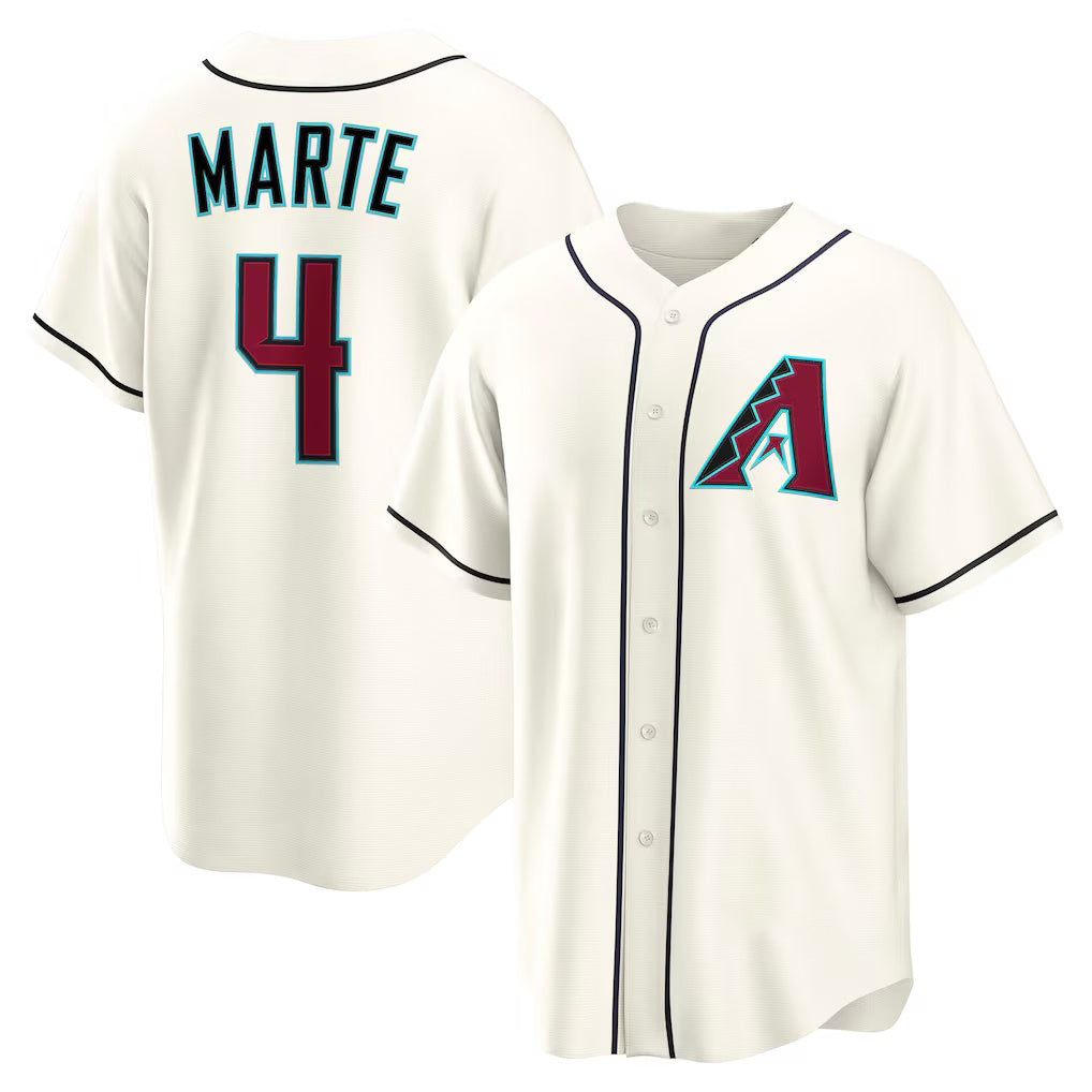Arizona Diamondbacks #4 Ketel Marte Cream Home Replica Baseball Jersey