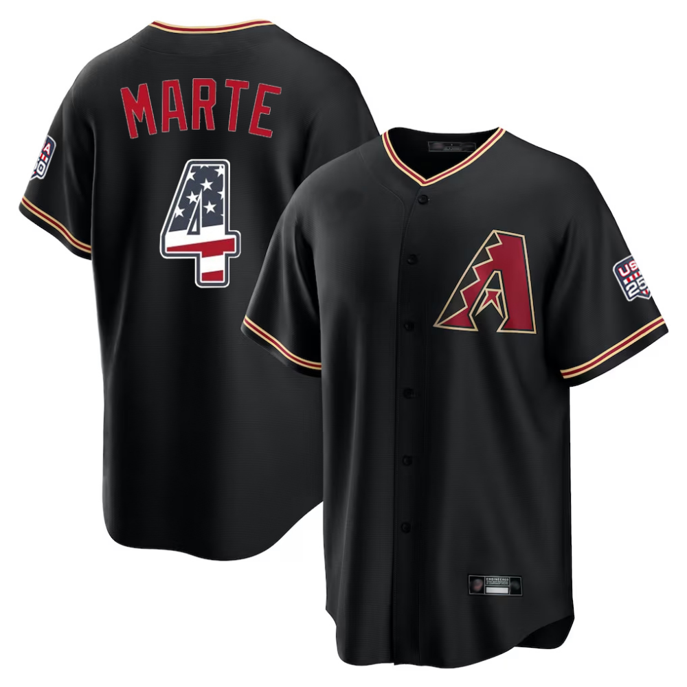 Arizona Diamondbacks #4 Ketel Marte Black USA 250 Fourth of July Game Home Stitched Baseball Jersey