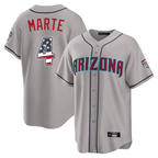 Arizona Diamondbacks #4 Ketel Marte Gray USA 250 Fourth of July Home Game Stitched Baseball Jersey