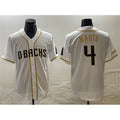 Arizona Diamondbacks #4 Ketel Marte White Gold Cool Base Stitched Baseball Jersey