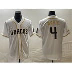 Arizona Diamondbacks #4 Ketel Marte White Gold Cool Base Stitched Baseball Jersey