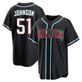 Arizona Diamondbacks #51 Randy Johnson Player Black Home Game Stitched Baseball Jersey