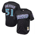 Arizona Diamondbacks #51 Randy Johnson Player Black Mitchell & Ness Throwback Cooperstown Collection Mesh Limited Stitched Baseball Jersey