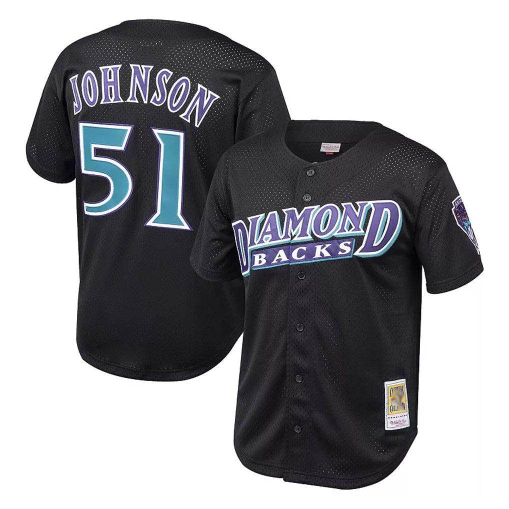 Arizona Diamondbacks #51 Randy Johnson Player Black Mitchell & Ness Throwback Cooperstown Collection Mesh Limited Stitched Baseball Jersey