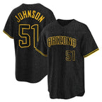 Arizona Diamondbacks #51 Randy Johnson Player Black Snake Skin City Home Game Stitched Baseball Jersey
