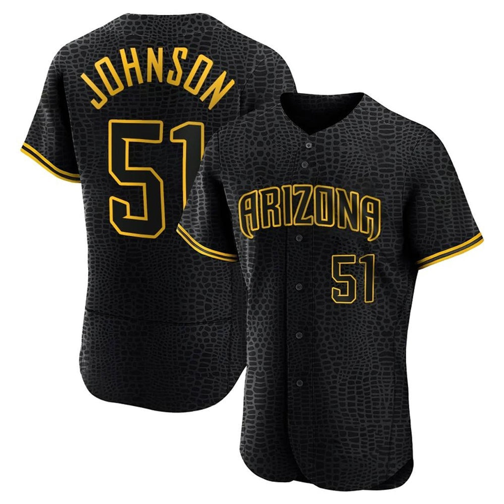 Arizona Diamondbacks #51 Randy Johnson Player Black Snake Skin City Limited Elite Home Game Stitched Baseball Jersey