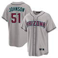 Arizona Diamondbacks #51 Randy Johnson Player Gray Road Home Game Stitched Baseball Jersey