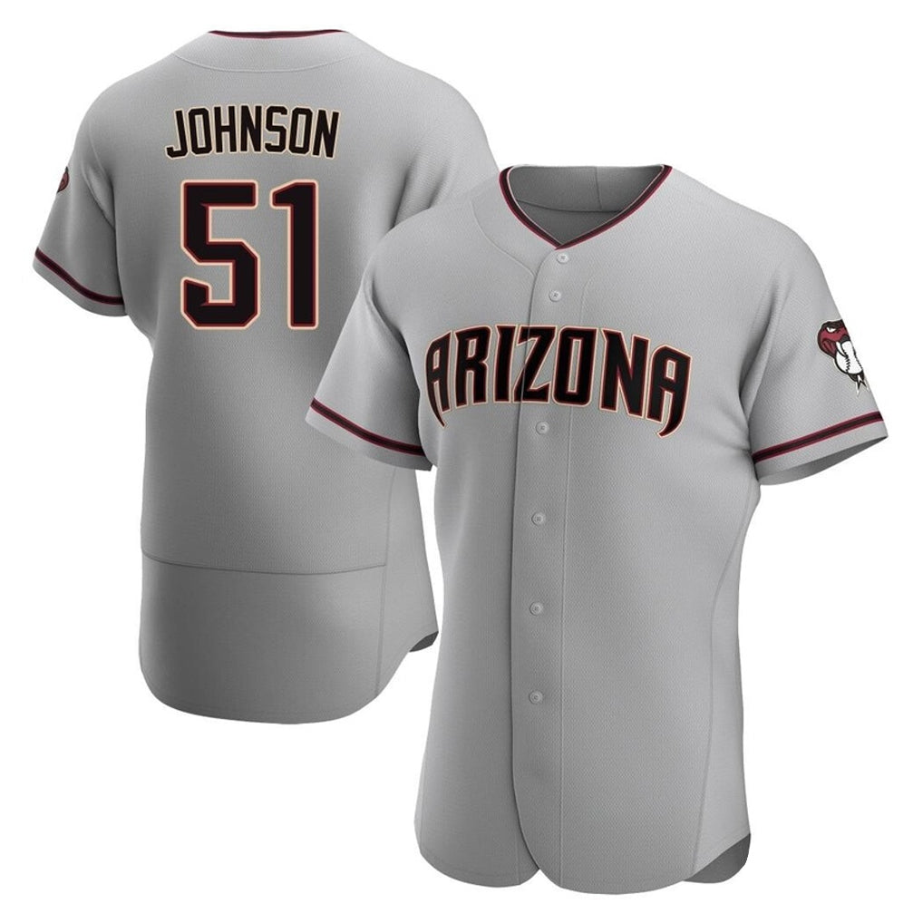 Arizona Diamondbacks #51 Randy Johnson Player Gray Road Limited Elite Home Game Stitched Baseball Jersey