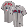 Arizona Diamondbacks #51 Randy Johnson Player Gray USA 250 Fourth of July Home Game Stitched Baseball Jersey