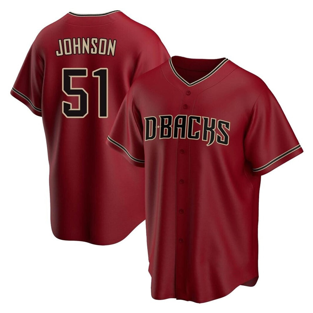 Arizona Diamondbacks #51 Randy Johnson Player Red Home Game Stitched Baseball Jersey