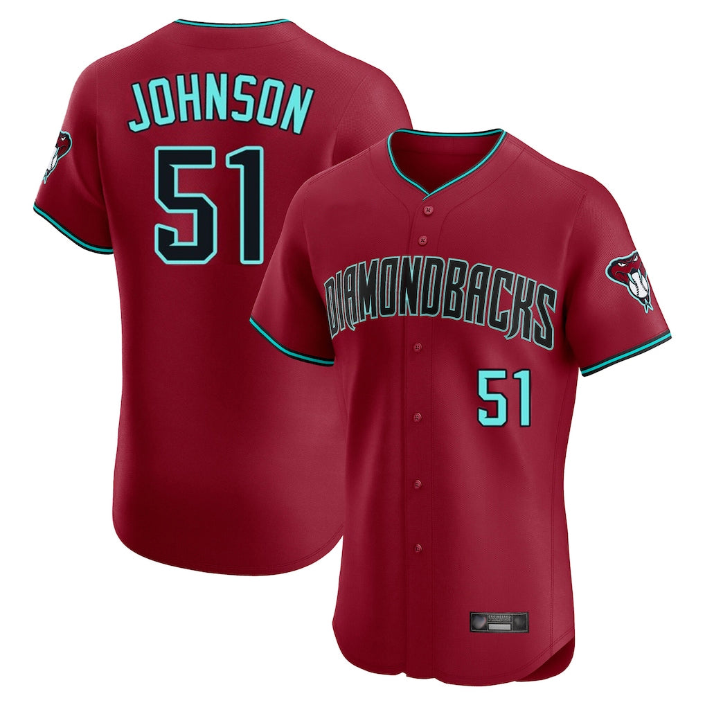 Arizona Diamondbacks #51 Randy Johnson Player Red Limited Elite Home Game Stitched Baseball Jersey
