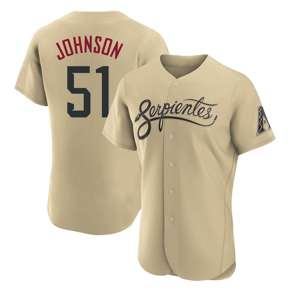 Arizona Diamondbacks #51 Randy Johnson Player Tan City Connect Limited Elite Home Game Stitched Baseball Jersey