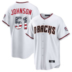 Arizona Diamondbacks #51 Randy Johnson Player White USA 250 Fourth of July Home Game Stitched Baseball Jersey