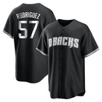 Arizona Diamondbacks #57 Eduardo Rodriguez Player Black Game Home Stitched Baseball Jersey