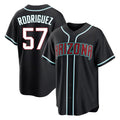 Arizona Diamondbacks #57 Eduardo Rodriguez Player Black Home Game Stitched Baseball Jersey