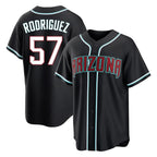 Arizona Diamondbacks #57 Eduardo Rodriguez Player Black Home Game Stitched Baseball Jersey