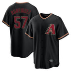 Arizona Diamondbacks #57 Eduardo Rodriguez Player Black Limited Home Stitched Baseball Jersey