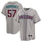 Arizona Diamondbacks #57 Eduardo Rodriguez Player Gray Road Home Game Stitched Baseball Jersey
