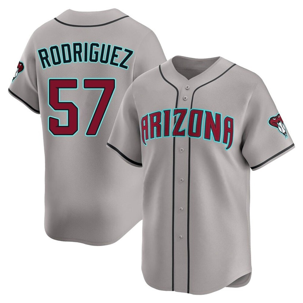 Arizona Diamondbacks #57 Eduardo Rodriguez Player Gray Road Limited Home Game Stitched Baseball Jersey
