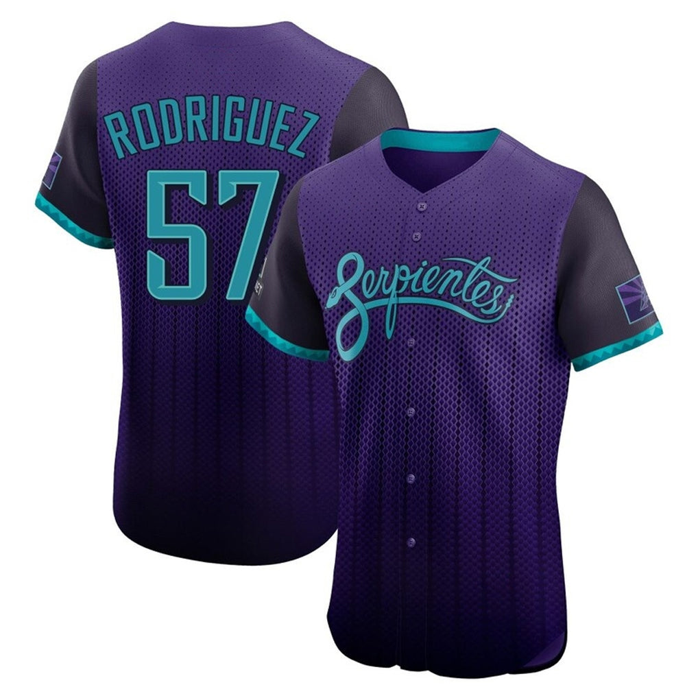 Arizona Diamondbacks #57 Eduardo Rodriguez Player Purple City Connect Limited Elite Home Game Stitched Baseball Jersey