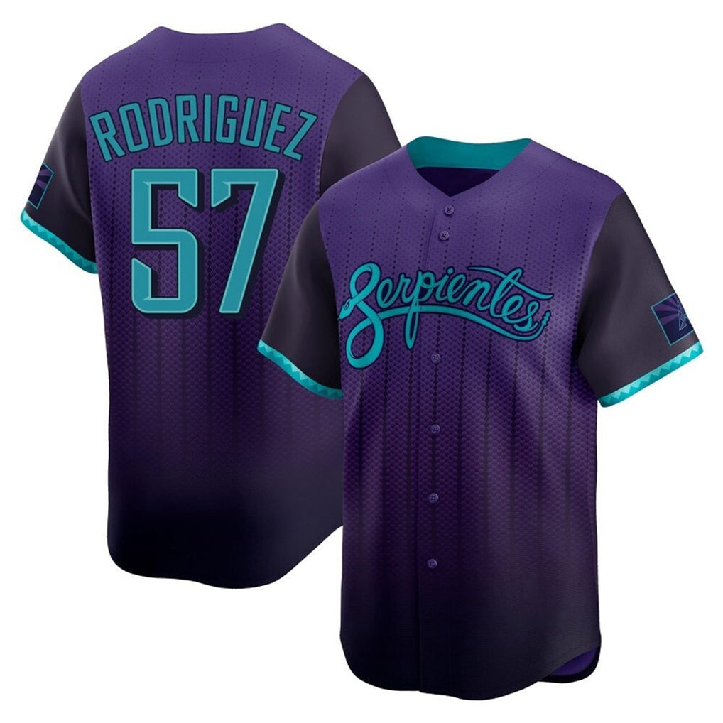 Arizona Diamondbacks #57 Eduardo Rodriguez Player Purple City Connect Limited Home Game Stitched Baseball Jersey
