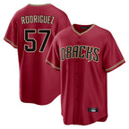 Arizona Diamondbacks #57 Eduardo Rodriguez Player Red Home Game Stitched Baseball Jersey