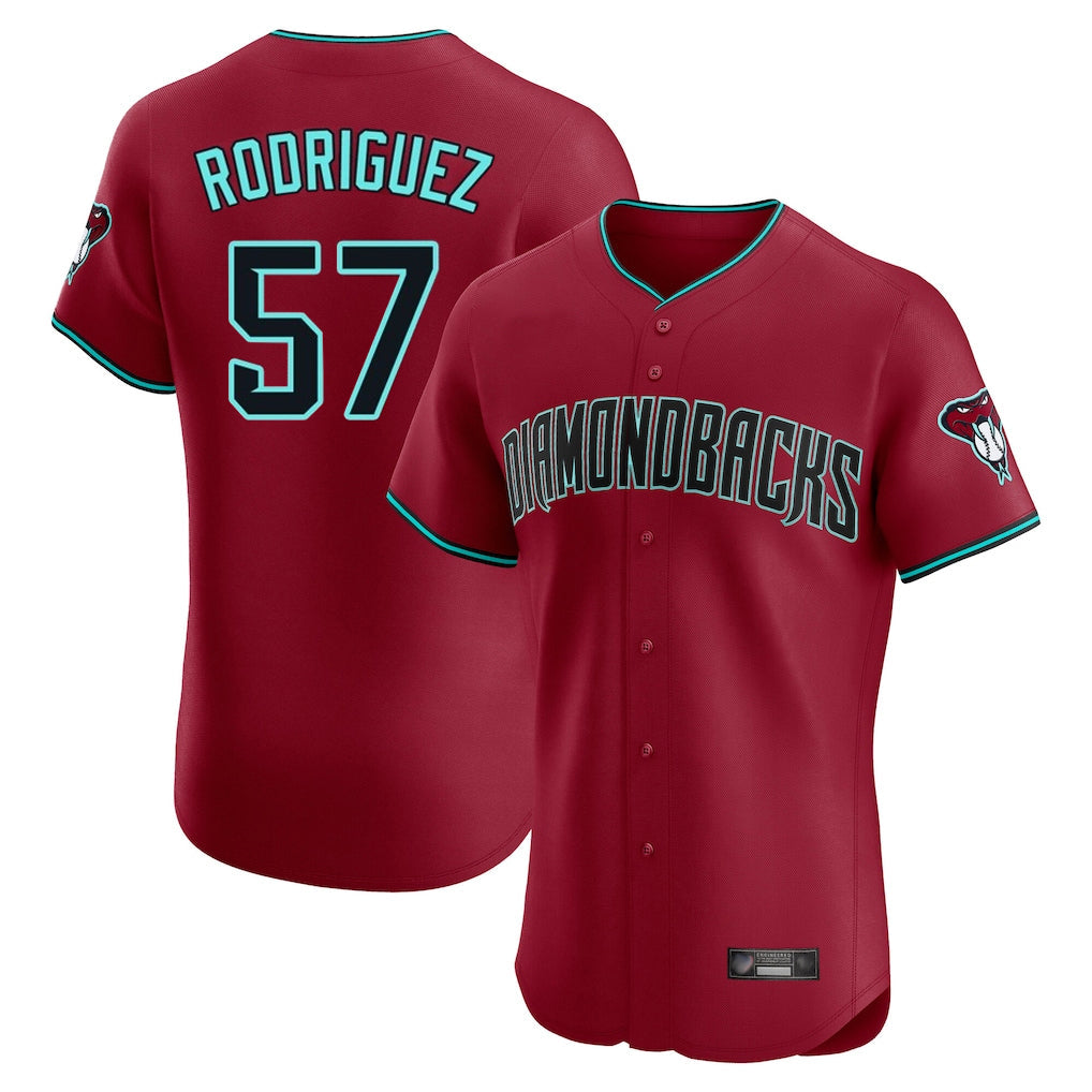 Arizona Diamondbacks #57 Eduardo Rodriguez Player Red Limited Elite Home Game Stitched Baseball Jersey