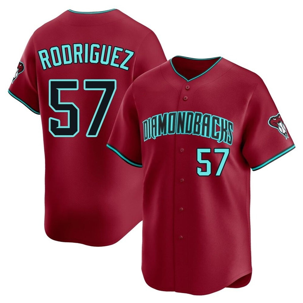 Arizona Diamondbacks #57 Eduardo Rodriguez Player Red Limited Home Game Stitched Baseball Jersey