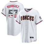 Arizona Diamondbacks #57 Eduardo Rodriguez Player White USA 250 Fourth of July Home Game Stitched Baseball Jersey
