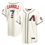 Arizona Diamondbacks #7 Corbin Carroll Cream USA 250 Fourth of July Stitched Baseball Jersey