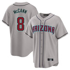 Arizona Diamondbacks #8 James McCann Player Gray Road Home Game Stitched Baseball Jersey