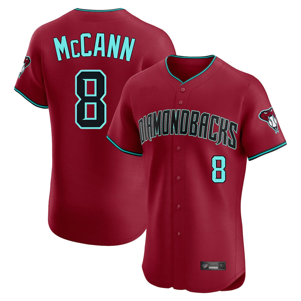 Arizona Diamondbacks #8 James McCann Player Red Limited Elite Home Game Stitched Baseball Jersey