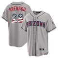 Arizona Diamondbacks #28 Nolan Arenado Player Gray USA 250 Fourth of July Home Game Stitched Baseball Jersey