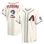 Arizona Diamondbacks #2 Geraldo Perdomo Cream USA 250 Fourth of July Home Game Stitched Baseball Jerseys