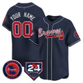 Atlanta Braves 2024 Spring Training Patch Vapor Premier Limited Custom Jersey â€?Navy Baseball Jersey