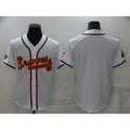 Atlanta Braves Blank 2022 White Gold World Series Champions Program Cool Base Stitched Baseball Jersey
