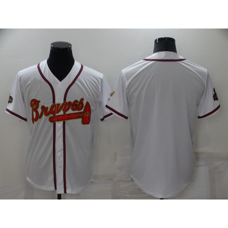 Atlanta Braves Blank 2022 White Gold World Series Champions Program Cool Base Stitched Baseball Jersey