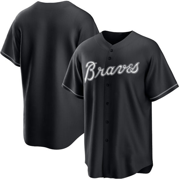 Atlanta Braves Blank Black Lights Out Limited Stitched Baseball Jersey