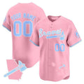Atlanta Braves Bubblegum Pink Vapor Premier Limited Custom Jersey â€?All Stitched-Pink Baseball Jersey