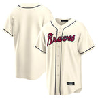 Atlanta Braves Cream Home Game Blank Player Stitched Baseball Jersey