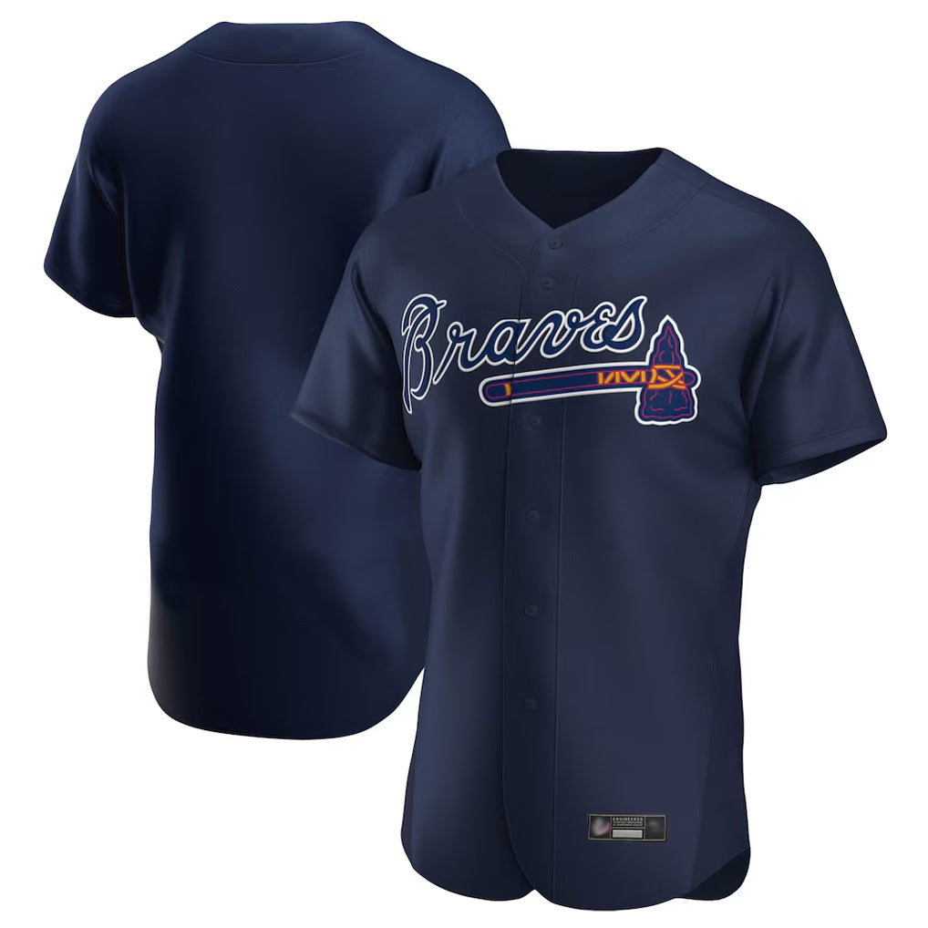 Atlanta Braves Navy Alternate Limited Elite Home Game Blank Player Stitched Baseball Jersey