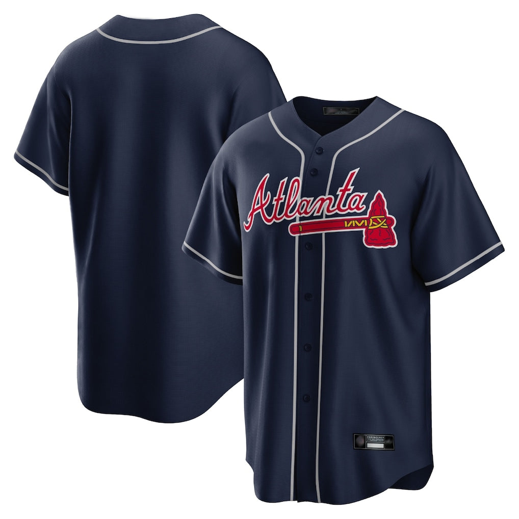 Atlanta Braves Navy Home Game Blank Player Stitched Baseball Jersey