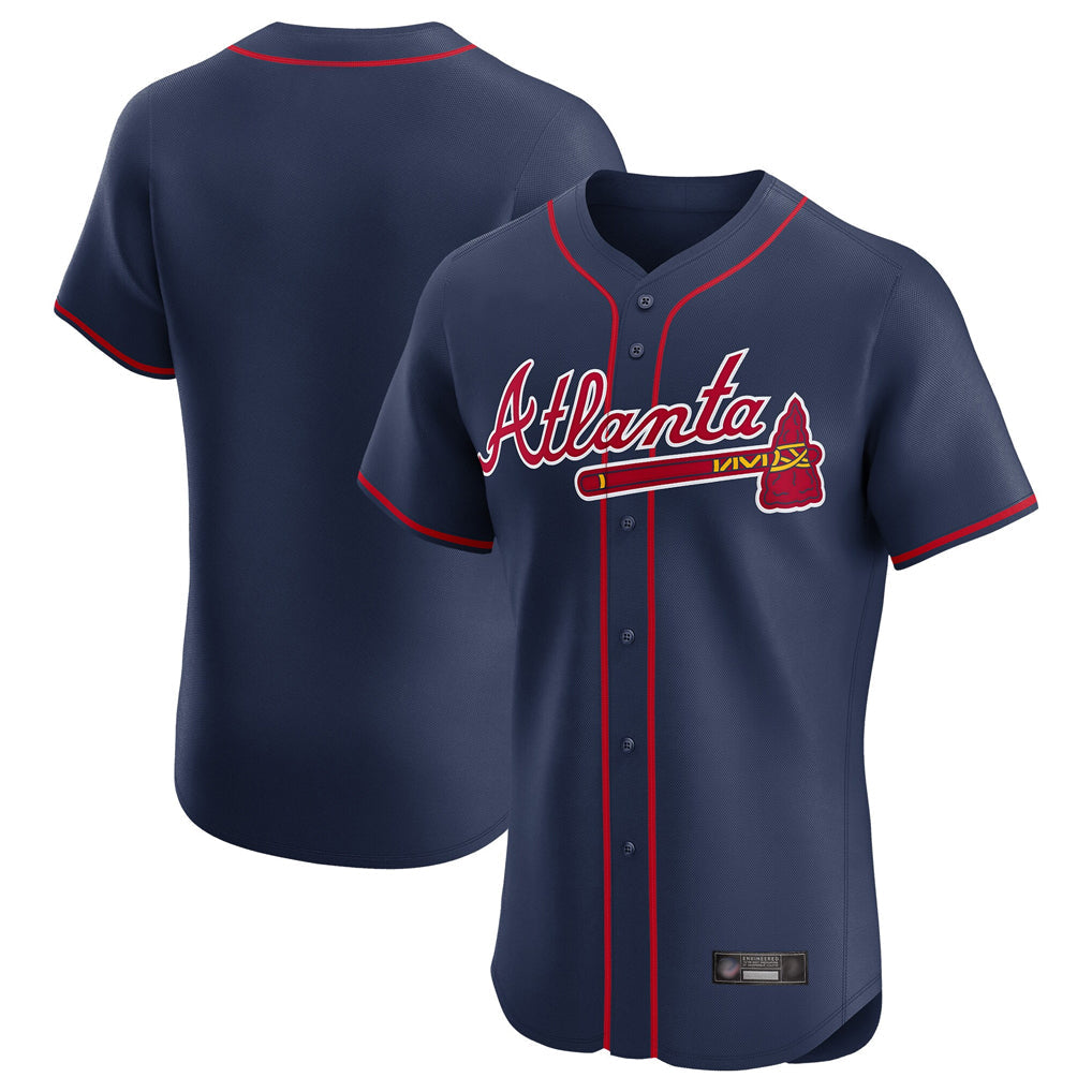 Atlanta Braves Navy Limited Elite Home Game Blank Player Stitched Baseball Jersey