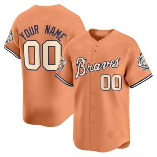Atlanta Braves Peaches nâ€?Cream Vapor Premier Limited Custom Jersey â€?All Stitched-Peache Baseball Jersey