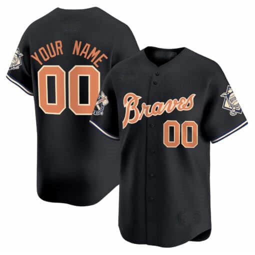 Atlanta Braves Peaches nâ€?Cream Vapor Premier Limited Custom Jersey â€?Black Baseball Jersey