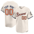 Atlanta Braves Peaches nâ€?Cream Vapor Premier Limited Custom Jersey â€?Cream Baseball Jersey