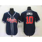 Atlanta Braves #10 Chipper Jones Navy Blue Stitched Cool Baseball Jersey