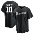 Atlanta Braves #10 Chipper Jones Player Black Home Game Stitched Baseball Jersey