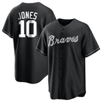 Atlanta Braves #10 Chipper Jones Player Black Home Game Stitched Baseball Jersey