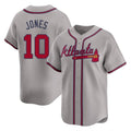 Atlanta Braves #10 Chipper Jones Player Gray Limited Home Game Stitched Baseball Jersey